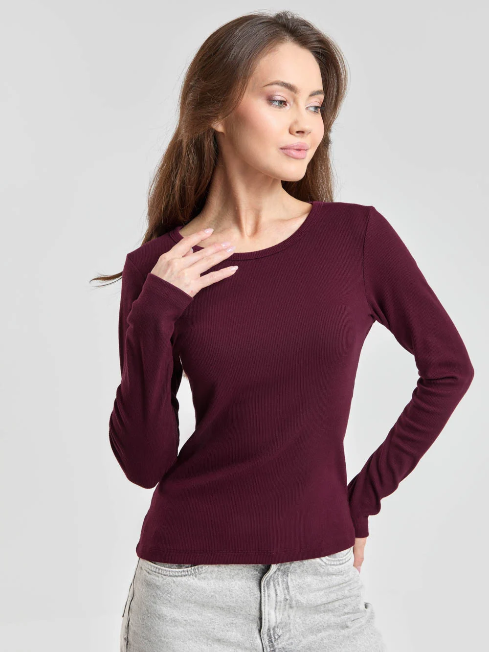 Лонгслив slim fit из модала